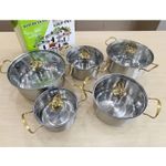product_image_name-White Label-10 Pcs Stainless Steel Kitchen Cookware Sets - Silver/Gold-3