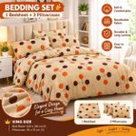 OMAMA HOME TEXTILE 1 King Size Bedsheet 3 Pillow Cases