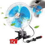 Generic 12V Car Fan, Rotating Ceiling Fan, Table Fan with Adjustable Clip and CigaretteLighter Plug