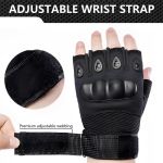Generic Sports Fingerless Gloves With Hard Knuckle Anti-Slip Adjustable - image 4