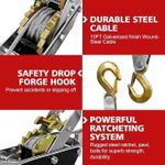 Generic Manual winch and wire rope puller -- Cargo securing strap (with 2 hooks) - image 2