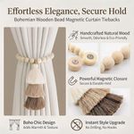 Generic Curtain Tiebacks, 2 Pack Magnetic Curtain Holdbacks, Boho Tassel Curtain Tiebacks - image 6