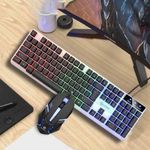 Generic Luminous Keyboard And Mouse Set E-sports Game - Black