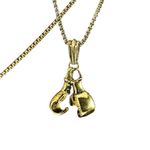 Fashion Men's gold-colored necklace with boxing pattern