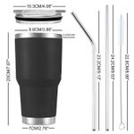 product_image_name-Generic-30oz Vacuum Insulated Coffee Tumbler Mug with Lid & Straws – 900ml 304 Stainless Steel-2