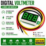 0.28 Inch Mini Digital DC Voltmeter 0-100V LED Panel Meter,Green
