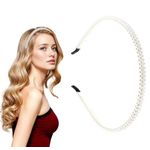 product_image_name-Generic-Elegant Faux Pearl Headband – Slim Beaded Hair Hoop for Women & Girls (white)-1