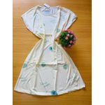 Women’s Cute Cartoon Print Short Sleeve Nightdress – White