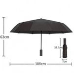 Generic 10 bone Fully Automatic Three Fold Umbrella, Rotatable LED Flashlight,Business Wind Resistant Folding Umbrella, Sunny Umbrella - image 2