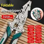 product_image_name-Generic-Foldable Multi-Purpose Electrician's Industrial Grade Wire Strippers, Durable High Carbon Steel Precision Tools for Cutting, Crimping and Stripping - Perfect for All Electrical Work-8
