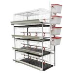 4-Tier H-Type Collapsible Poultry Battery Cage - 160 Birds Capacity Galvanized Layer Cage System with Auto Nipple Drinkers & Feeders