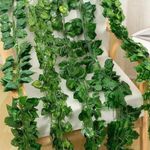 product_image_name-Generic-12 Pcs Artificial Green Ivy Leaf Rattan Creeper Leaves Vine Hanging Garland DIY Fake Flowers Plants for Garden Wedding Party Home Decor-2