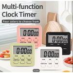 Generic Multifunctional Silent Timer, Time Manager, Small Alarm Clock Timer ABS Electronic Digital Timer 24 Hour Magnetic Kitchen Cooking Dining Student Alarm Clock Bathroom Gym Classroom Timer(Black) - image 3