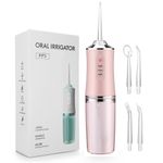 Generic Portable Rechargeable Waterproof 4 Function Nozzles Water Flosser PINK- 220ml
