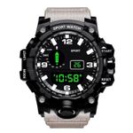	Large Display Waterproof Sport Watch with Alarm – White Edition 