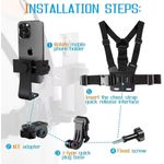 product_image_name-Generic-Adjustable Phone Clip Holder With Chest Strap Fixation Bracket for Sport Camera Mobile Phone Camera Black Holder Accessory-4