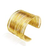 Fashion Hollow Pattern Shape  Bracelet – Gold Thread Pattern Metal Bangle