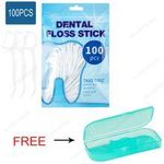 100-Count Family Dental Floss Picks with Travel Case