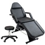 Generic 3-Section Adjustable Backrest Tattoo Bed with Hydraulic Stool 2 Trays, Multi-Purpose Esthetician Bed - image 2
