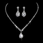 Necklace and Earrings Set with Shiny Droplets, Come with a Gift Box