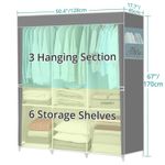 product_image_name-CYFAZA-Portable Closet Storage Organizer Clothes Mobile Wardrobe Shoe Clothing Rack Shelf Dustproof Non-Woven Fabric, Easy to Assemble-3