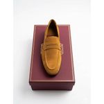 product_image_name-Generic-Men's Premium Tan Suede Penny Loafers - Mustard Suede Slip-On Dress Shoes - Luxury Italian-Style Loafers-2