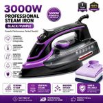 Generic 3000W Professional Electric Steam Iron Black/Purple