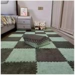 product_image_name-Generic-12 soft climbing area rugs, patchwork square rugs with borders - 4 black + 4 fluorescent green + 4 white-2