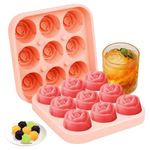 product_image_name-Generic-3D Rose Ice Molds 1.3 Inch, Small Ice Cube Trays, Make 9 Giant Cute Flower Shape Ice, Silicone Rubber Fun Big Ice Ball Maker-1