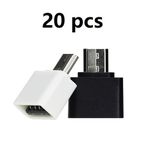 20 Piece Mini USB OTG Adapter - Black/White