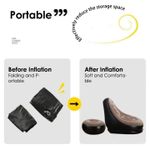 product_image_name-Genera-2-in-1 Set Portable Air Inflatable Lazy Sofa Set - Brown & Black-2