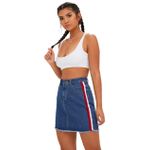 Do It Wiser Ladies Thrift Jean Skirt Short-Blue