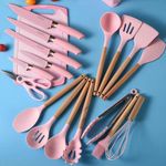 Kitchenware Set 19Pcs Silicon Kitchen ware Set - Spatula, Whisk, Scissors & Storage Caddy - image 3