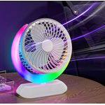 Fan Fever Colourful LED Foldable Mini Rechargeable Fan – Portable Handheld Desk Fan with Light & Adjustable Angle - image 4