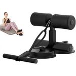 Generic Sit-up Bar with Rope for multifunctional fitness exercise, double suction base. Black