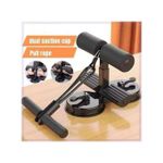Generic Sit-up Bar with Rope for multifunctional fitness exercise, double suction base. Black - image 2