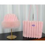 Fashion Tote bag with hat- pink