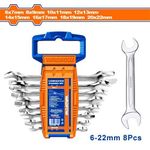 WADFOW WDS2208 Double Open End Spanner Set - Silver