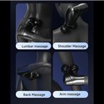 product_image_name-Generic-Double-Heads Handheld Electric Massager Tool/Gun - Single Head Back, Neck & Full Body Relaxation USB Rechargeable Machine - 12 Gears 3 Speed Mode - Gray Black-3