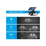 product_image_name-Generic-Solar Powered Wall Light PIR Motion Sensor Foldable 2 Heads Flood Lamp IP65 Water-resistant for Patio Yard Fence Garage -Black-8