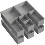 LASA Foldable Drawer Organizers - Set of 12, Grey