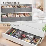 LASA Foldable Drawer Organizers - Set of 12, Grey - image 4