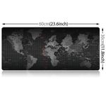 product_image_name-Generic-Anti-Slip World Map Pattern Mouse Pad Keyboard Mat,Size: 60 x 30cm - Black-3