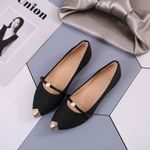 Fashion Spliced Flat Sandals Pointed-Toe Flat Shoes for Women Black Slip-On Soft Sole Commuter Flats Women Shoes Elegant Women's Shoes Classy Lady Dress Shoes Suitable for Parties Weddings Travel Daily Commute Music Festivals Black - image 4