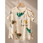 Fashion Women's Short Sleeve Printed Blouse
