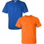 Plain roundneck T -shirt-blue/orange