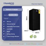 Nasco NASD2-10FL-B Double Door Fridge - 106 Litre Black - image 5