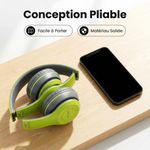 Generic Wireless Bluetooth Headphones Green, Comfort Foldable Over‑Ear Headset for Music & Calls - image 3