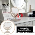 product_image_name-Generic-Retro Table Mirrored Double Side Rotation Makeup Cosmetic Heart-shaped Rotation Makeup Cosmetic,Mini Table Makeup Decorative Mirror-2