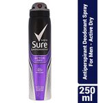product_image_name-Sure-Antiperspirant Deodorant Spray For Men - Active Dry - 250ml-1